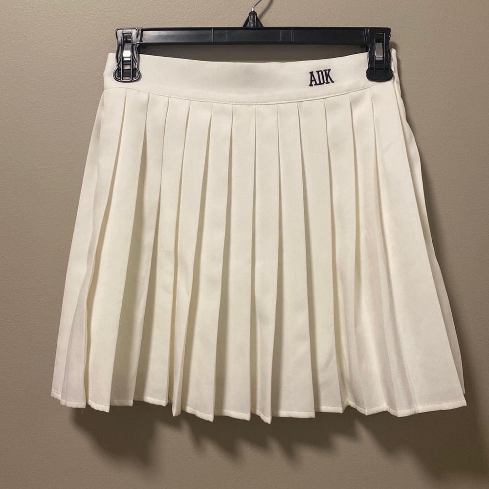 Adika White Pleated Embroidered Tennis Skirt​